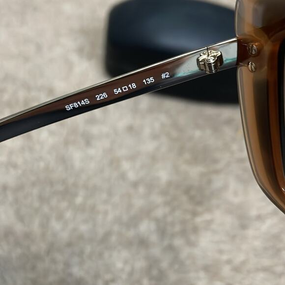Salvatore Ferragamo Havana Brown Oversized Cat Eye Sunglasses New Retails $325 - Picture 6 of 8